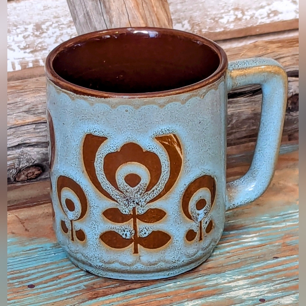 Artisan Floral Stoneware Mug